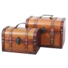 Storage Baskets Vintiquewise 9.8 In. X 7 In. X 7 In. Wood Faux Leather Decorative Faux Leather Treasure Boxes, Set Of 2 Sizes 2 Storage Baskets Vintiquewise 9.8 In. X 7 In. X 7 In. Wood Faux Leather Decorative Faux Leather Treasure Boxes, Set Of 2 Sizes -Brita shop brown vintiquewise storage baskets qi003006 2 64 1000