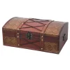 Storage Baskets Vintiquewise 14 In. X 9 In. X 5.5 In Wooden Pirate Treasure Chest/Box With Faux Leather X 2 Storage Baskets Vintiquewise 14 In. X 9 In. X 5.5 In Wooden Pirate Treasure Chest/Box With Faux Leather X -Brita shop brown vintiquewise storage baskets qi003033 64 1000