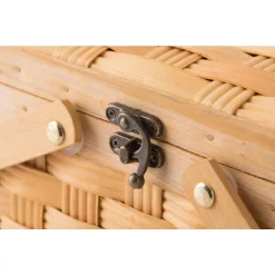 Storage Baskets Vintiquewise Small Woodchip Wooden Picnic Basket With Cover And Folding Handles -Brita shop brown vintiquewise storage baskets qi003505 s 44 1000