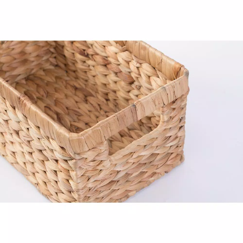 Storage Baskets Vintiquewise Natural Water Hyacinth Rectangular Storage Bin Basket 7 Storage Baskets Vintiquewise Natural Water Hyacinth Rectangular Storage Bin Basket - Image 5