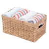 Storage Baskets Vintiquewise Natural Water Hyacinth Rectangular Storage Bin Basket -Brita shop brown vintiquewise storage baskets qi003544 s 64 1000