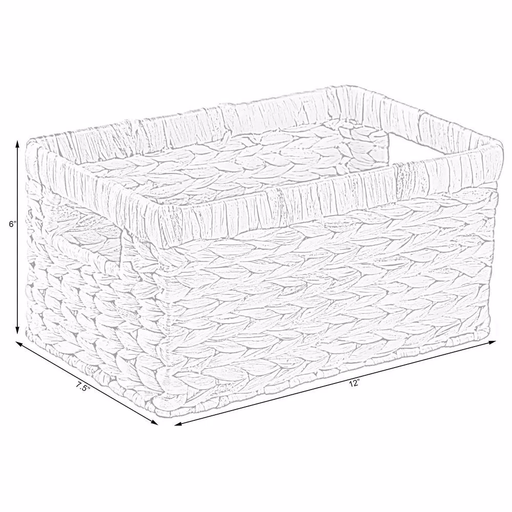 Storage Baskets Vintiquewise Natural Water Hyacinth Rectangular Storage Bin Basket 8 Storage Baskets Vintiquewise Natural Water Hyacinth Rectangular Storage Bin Basket - Image 6