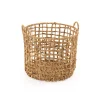 Storage Baskets Zentique Round Handmade Wicker Sparsed Water Hyacinth Large Basket With Handles -Brita shop brown zentique storage baskets zengn b21 l 64 1000