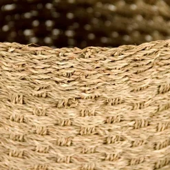 Storage Baskets Zentique Hand Woven Cylindrical Wicker Seagrass Small Basket With Handles -Brita shop brown zentique storage baskets zenws b16 s 4f 1000