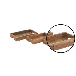 Decorative Trays LITTON LANE Farmhouse Brown Decorative Wooden Trays (Set Of 3) -Brita shop browns tans litton lane decorative trays 45263 4f 1000