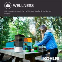 Water Filtration Systems KOHLER Clarity Explore Recreational Water Filter Cartridge System In Charcoal Ombre -Brita shop charcoal ombre kohler countertop water filters k 20855 crb fa 1000