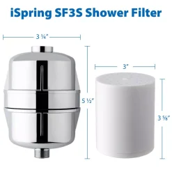 Showerhead Filters ISPRING 15-Stage High Output Universal Shower Filter Water Filtration System With Replaceable Cartridge In Chrome -Brita shop chrome ispring fixed shower heads sf3s 1f 1000