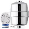Showerhead Filters ISPRING 15-Stage High Output Universal Shower Filter Water Filtration System With Replaceable Cartridge In Chrome -Brita shop chrome ispring fixed shower heads sf3s 64 1000