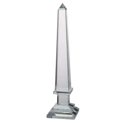 Sculptures A & B Home 16 In. Crystal Obelisk Decorative Statue