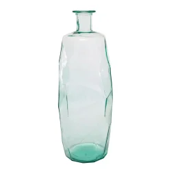 Vases LITTON LANE Extra Large Decorative Soda Lime Glass Flower Vase With Angular, Geometric Body