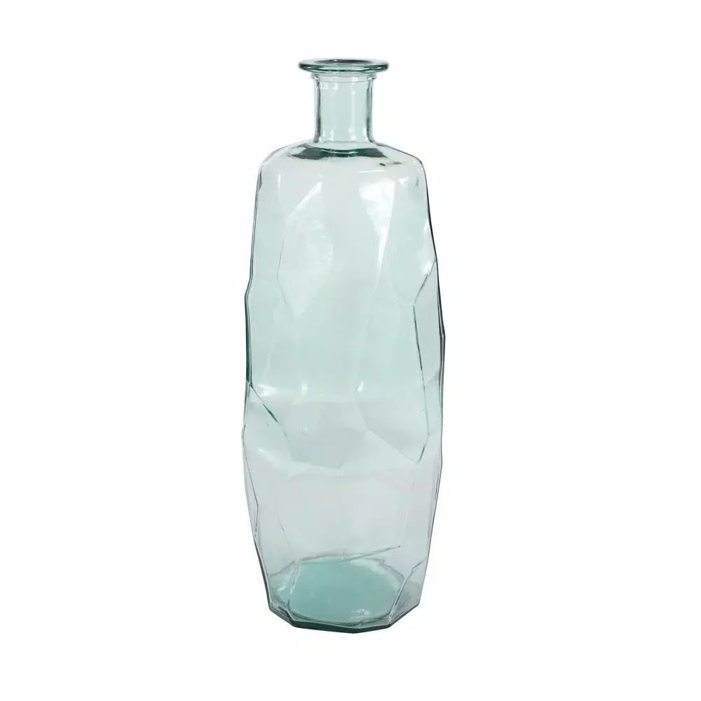 Vases LITTON LANE Extra Large Decorative Soda Lime Glass Flower Vase With Angular, Geometric Body 5 Vases LITTON LANE Extra Large Decorative Soda Lime Glass Flower Vase With Angular, Geometric Body - Image 3