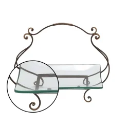 Decorative Trays LITTON LANE 20 In. X 17 In. New Traditional Iron And Glass Cartouche Plate Server -Brita shop copper litton lane decorative trays 68543 4f 1000