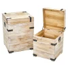 Storage Baskets Nearly Natural Decorative White Wash Wood Storage Boxes And Trunks With Metal Detail (Set Of 2) 2 Storage Baskets Nearly Natural Decorative White Wash Wood Storage Boxes And Trunks With Metal Detail (Set Of 2) -Brita shop cream nearly natural storage baskets 7028 s2 64 1000