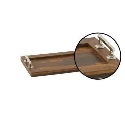 Decorative Trays LITTON LANE Brown Rectangular Tray With Silver Stainless Steel Handles 23 Decorative Trays LITTON LANE Brown Rectangular Tray With Silver Stainless Steel Handles -Brita shop dark brown litton lane decorative trays 23563 4f 1000