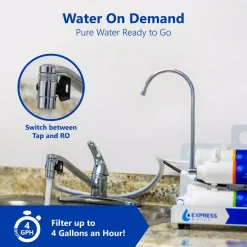 Water Filtration Systems Express Water Express Water – Countertop Reverse Osmosis Water Filtration System – 4 Stage RO Water Filter With Faucet -Brita shop deluxe chrome express water countertop water filters ezro5 1d 1000