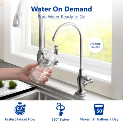 Water Filtration Systems Express Water Express Water Reverse Osmosis 5 Stage Water Filtration System – NSF Certified – Faucet, Tank And 4 Filters – 50 GPD -Brita shop deluxe chrome express water reverse osmosis systems ro5dx 66 1000