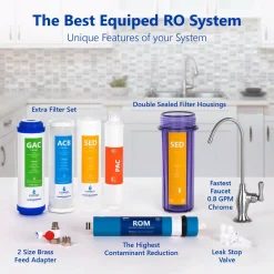 Water Filtration Systems Express Water Express Water Reverse Osmosis 5 Stage Water Filtration System – With Faucet, Tank, And 4 Replacement Filters – 50 GPD -Brita shop deluxe chrome express water reverse osmosis systems ro5dxc 40 1000