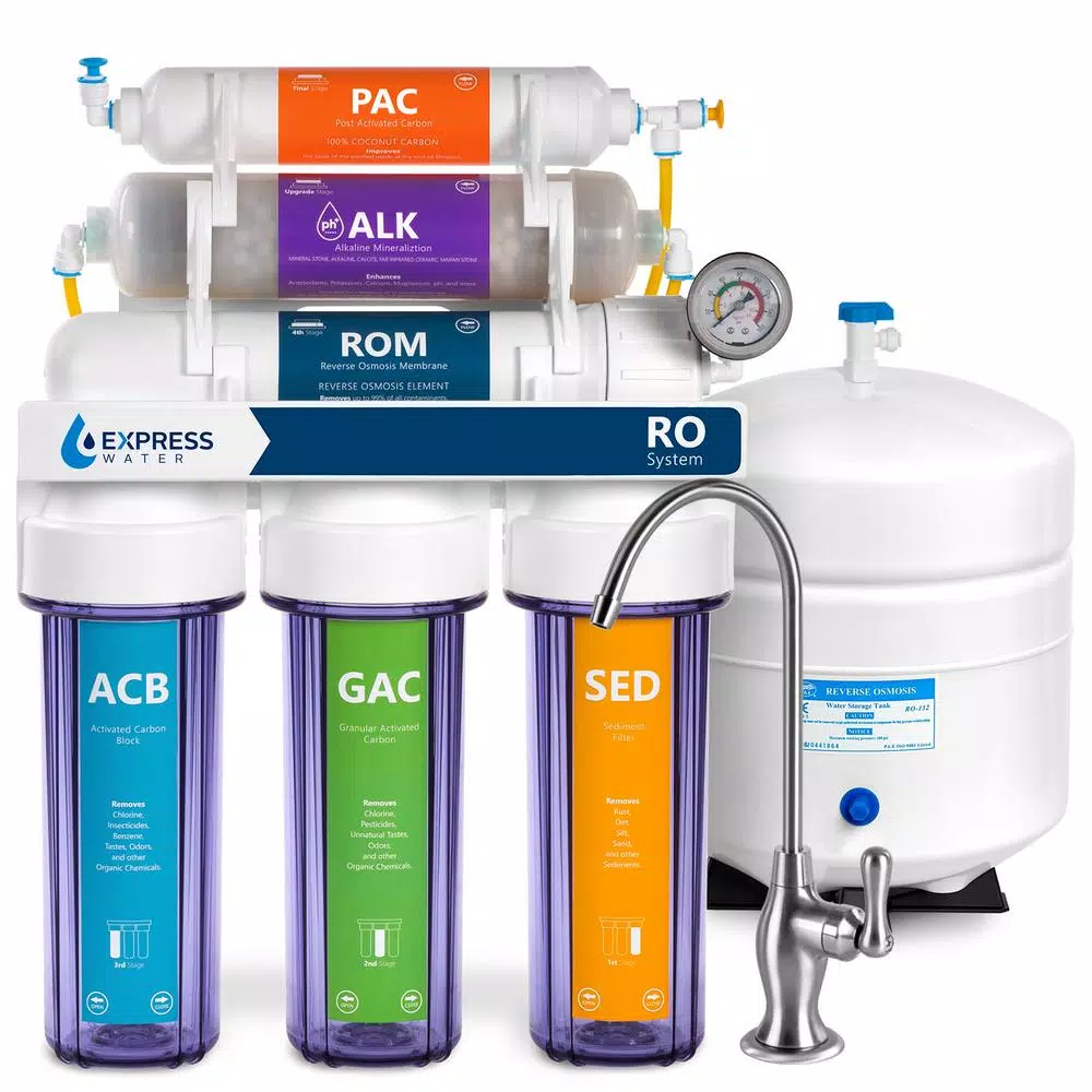 Water Filtration Systems Express Water Reverse Osmosis Alkaline Water Filtration System – 10 Stage RO Water Filter With Faucet And Tank – 100 GPD 3 Water Filtration Systems Express Water Reverse Osmosis Alkaline Water Filtration System – 10 Stage RO Water Filter With Faucet And Tank – 100 GPD