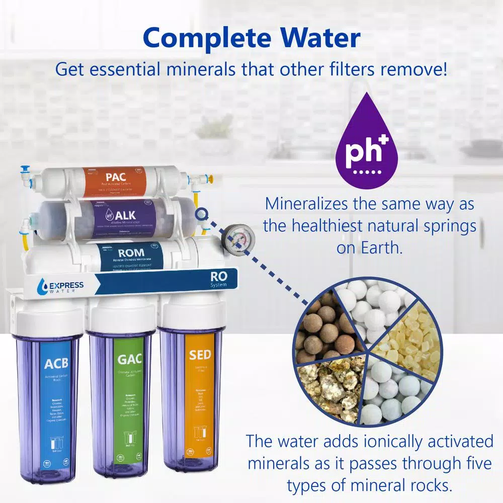 Water Filtration Systems Express Water Reverse Osmosis Alkaline Water Filtration System – 10 Stage RO Water Filter With Faucet And Tank – 100 GPD 4 Water Filtration Systems Express Water Reverse Osmosis Alkaline Water Filtration System – 10 Stage RO Water Filter With Faucet And Tank – 100 GPD - Image 2