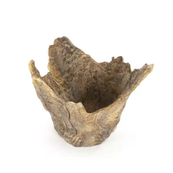 Sculptures Zentique Small Wooden Tree Trunk Sculpture In Distressed Brown Finish -Brita shop distressed brown zentique sculptures shi045 4f 1000