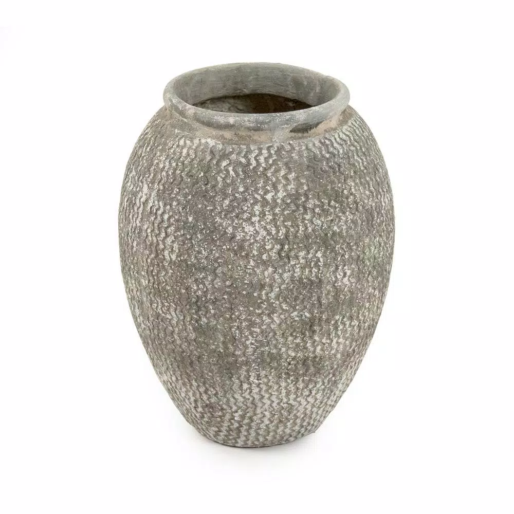 Vases Zentique Cement Wavy Grey Large Decorative Vase 5 Vases Zentique Cement Wavy Grey Large Decorative Vase - Image 3