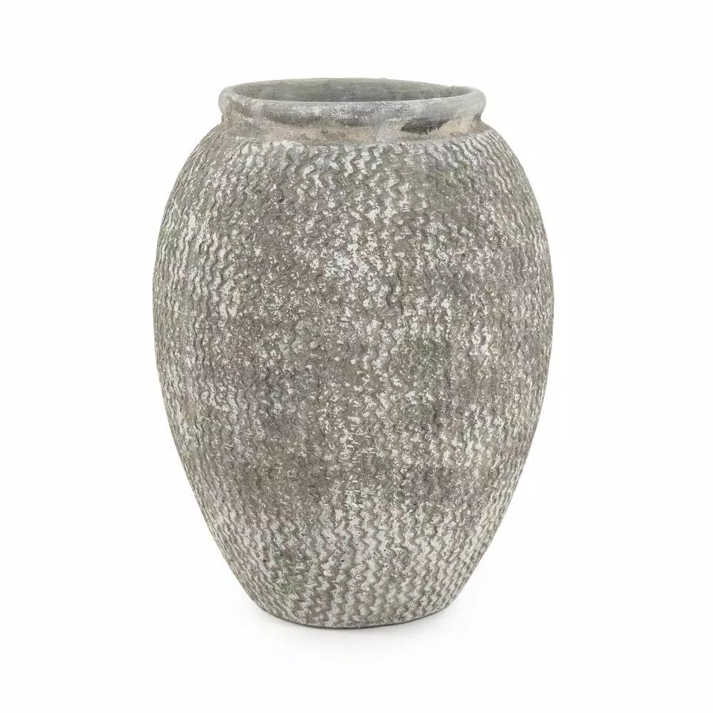 Vases Zentique Cement Wavy Grey Large Decorative Vase 4 Vases Zentique Cement Wavy Grey Large Decorative Vase - Image 2