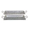 Decorative Trays Benzara Rectangular Shaped Silver Decorative Metal Galvanized Trays 2 Decorative Trays Benzara Rectangular Shaped Silver Decorative Metal Galvanized Trays -Brita shop distressed rustic benzara decorative trays bm02370 64 1000