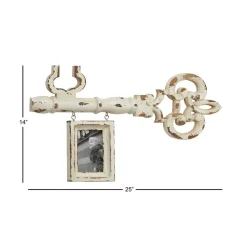 Picture Frames LITTON LANE 4 In. X 6 In. Decorative Antique Key And Hanging Picture Frame Wall Decor With Distressed White Finish 9 Picture Frames LITTON LANE 4 In. X 6 In. Decorative Antique Key And Hanging Picture Frame Wall Decor With Distressed White Finish -Brita shop distressed white litton lane picture frames 20470 1f 1000