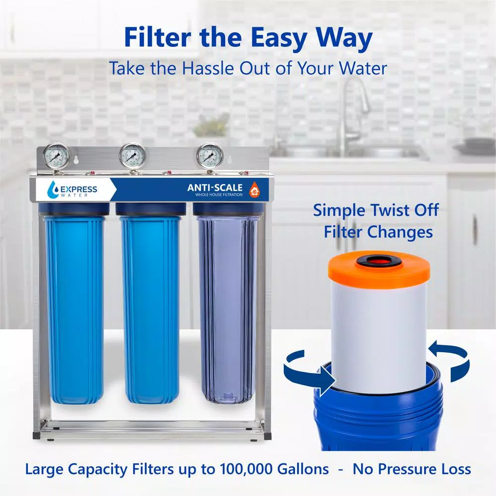 Replacement Water Filters Express Water Express Water – Whole House Anti Scale Filter Set – Sediment, Carbon Block, Polyphosphate – 5 Micron – 4.5” X 20” Inch 6 Replacement Water Filters Express Water Express Water – Whole House Anti Scale Filter Set – Sediment, Carbon Block, Polyphosphate – 5 Micron – 4.5” X 20” Inch - Image 4