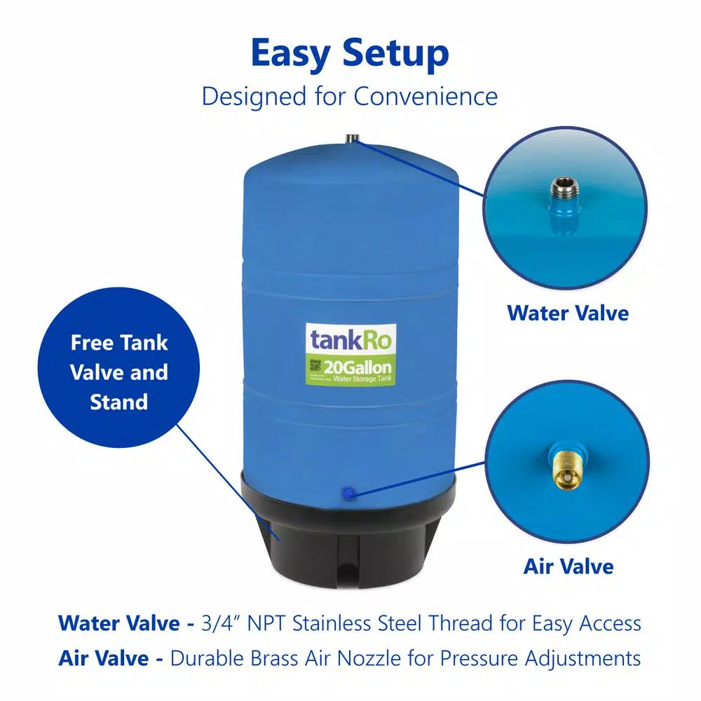 Water Filter Parts Express Water TankRO – RO Water Filtration System Expansion Tank – 20 Gallon Water Capacity – Reverse Osmosis Storage Pressure Tank 7 Water Filter Parts Express Water TankRO – RO Water Filtration System Expansion Tank – 20 Gallon Water Capacity – Reverse Osmosis Storage Pressure Tank - Image 5