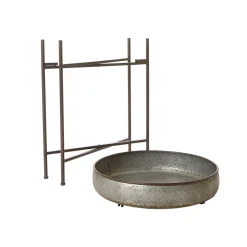 Decorative Trays Glitzhome 25.79 In. H Galvanized Metal Farmhouse Shelf With Removable Round Tray -Brita shop galvanized glitzhome decorative trays gh1002004185 76 1000