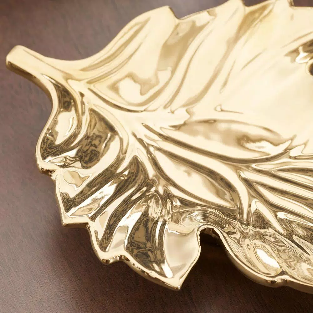 Decorative Trays Home Decorators Collection Gold Ceramic Decorative Leaf Tray 7 Decorative Trays Home Decorators Collection Gold Ceramic Decorative Leaf Tray - Image 5