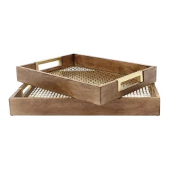 Decorative Trays Kate And Laurel Hanneli Gold Decorative Tray (Set Of 2)