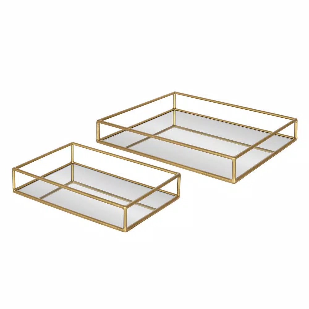 Decorative Trays Kate And Laurel Felicia 11 In. X 2 In. X 14 In. Gold Decorative Wall Shelf 3 Decorative Trays Kate And Laurel Felicia 11 In. X 2 In. X 14 In. Gold Decorative Wall Shelf
