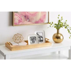 Decorative Trays Kate And Laurel Lipton 10 In. X 3 In. X 24 In. Gold Decorative Wall Shelf -Brita shop gold kate and laurel decorative trays 216105 31 1000