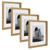 Picture Frames Kate And Laurel Calter 11 In. X 14 In. Matted To 8 In. X 10 In. Gold Picture Frame (Set Of 4) -Brita shop gold kate and laurel picture frames 213588 64 1000