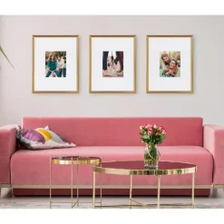 Kate And Laurel Adlynn 16 In. X 20 In. Matted To 8 In. X10 In. Gold Picture Frames (Set Of 3) -Brita shop gold kate and laurel picture frames 216959 31 1000