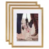 Kate And Laurel Adlynn 14 In. X 18 In. Matted To 11 In. X 14 In. Gold Picture Frames (Set Of 3) -Brita shop gold kate and laurel picture frames 216960 64 1000