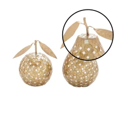 Sculptures LITTON LANE Gold Iron And Silver Reflective Glass Mosaic Pear And Apple Decor (Set Of 2) -Brita shop gold litton lane sculptures 24117 4f 1000