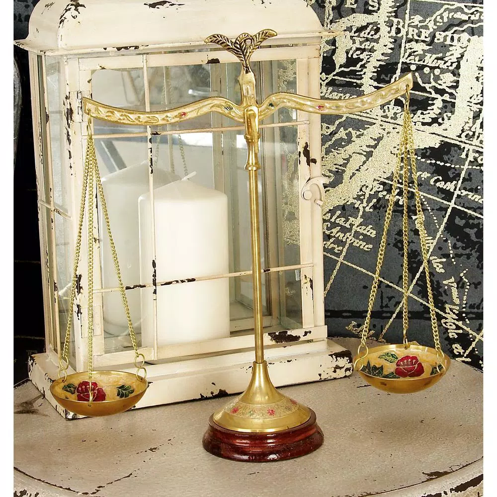 Sculptures LITTON LANE 12 In. Polished Brass Equilibrium Scale Decor 7 Sculptures LITTON LANE 12 In. Polished Brass Equilibrium Scale Decor - Image 5
