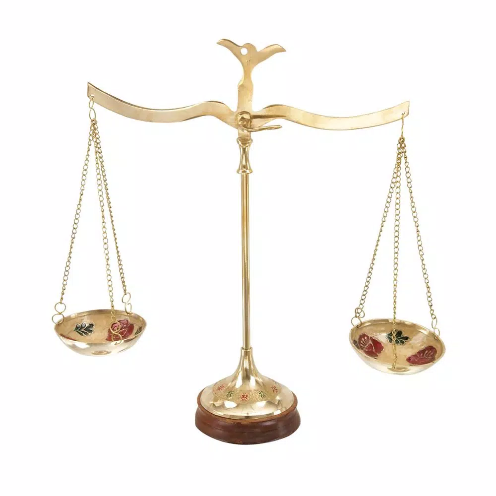 Sculptures LITTON LANE 12 In. Polished Brass Equilibrium Scale Decor 4 Sculptures LITTON LANE 12 In. Polished Brass Equilibrium Scale Decor - Image 2