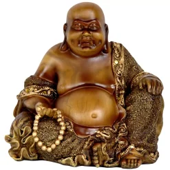 Sculptures Oriental Furniture Oriental Furniture 6 In. Sitting Laughing Buddha Decorative Statue