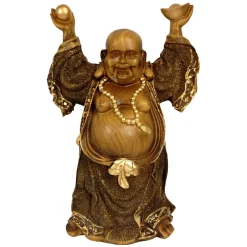 Sculptures Oriental Furniture Oriental Furniture 12 In. Standing Prosperity Buddha Decorative Statue