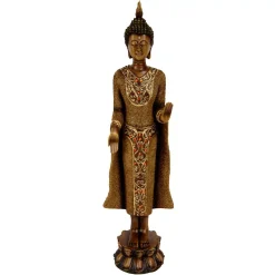 Sculptures Oriental Furniture Oriental Furniture 20 In. Standing Thai Buddha Decorative Statue