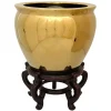 Vases Oriental Furniture Oriental Furniture 14 In. Solid Gold Porcelain Fishbowl 2 Vases Oriental Furniture Oriental Furniture 14 In. Solid Gold Porcelain Fishbowl -Brita shop gold oriental furniture vases bw 14fish gld 64 1000