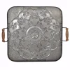 Decorative Trays Benjara Classic Fashioned Ravello Square Gray Wood And Iron Tray -Brita shop gray benjara decorative trays bm148581 64 1000