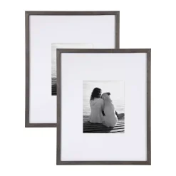 Picture Frames DesignOvation Gallery 16×20 Matted To 8×10 Gray Picture Frame Set Of 2