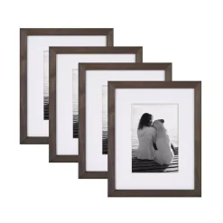 Picture Frames DesignOvation Gallery 8 In. X 10 In. Matted To 5 In. X 7 In. Gray Picture Frame (Set Of 4)