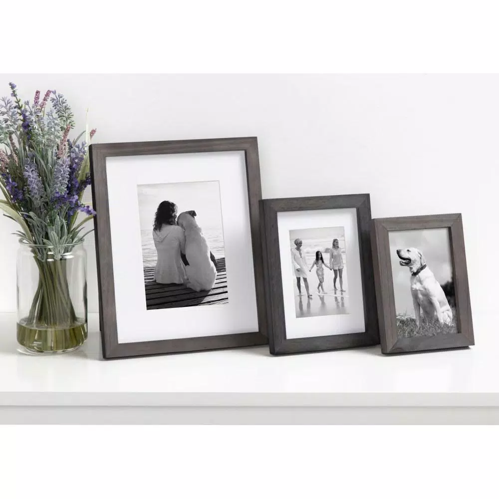 Picture Frames DesignOvation Gallery 8 In. X 10 In. Matted To 5 In. X 7 In. Gray Picture Frame (Set Of 4) 8 Picture Frames DesignOvation Gallery 8 In. X 10 In. Matted To 5 In. X 7 In. Gray Picture Frame (Set Of 4) - Image 6