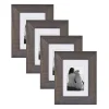 Picture Frames DesignOvation Museum 5 In. X 7 In. Matted To 3.5 In. X 5 In. Gray Picture Frame (Set Of 4)